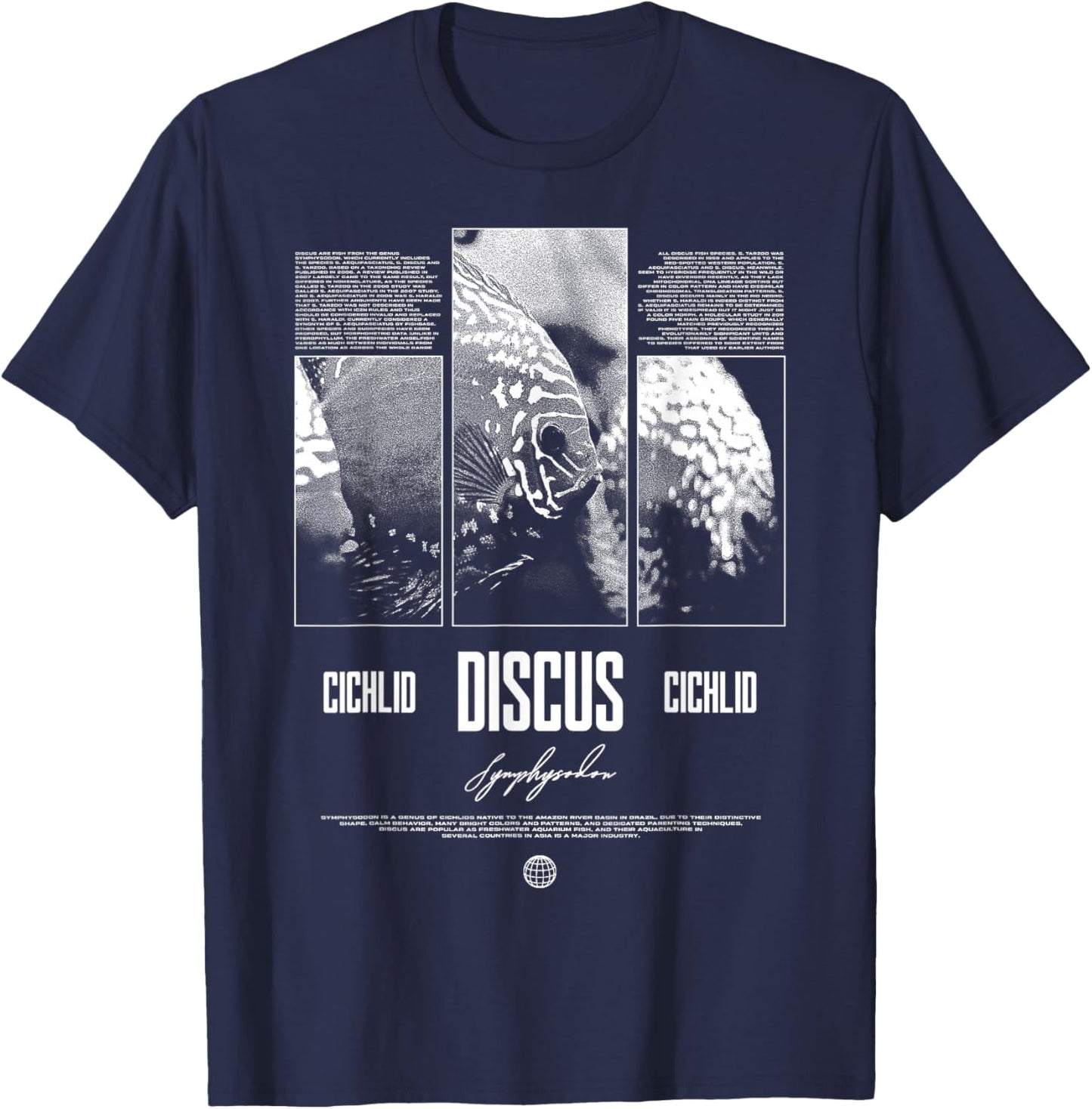 Discus Fish Cichlid Aquarium Fish Keeper , Black, S T-Shirt - T-Shirt | Navy