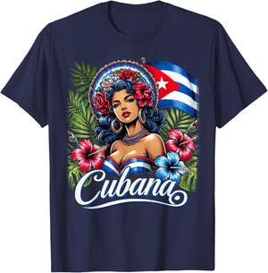 Mujer Cubana Cuban Girl - Proud Latina Woman from Cuba T-Shirt - T-Shirt | Navy