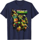 TMNT Turtles Group Shot Brick Wall T-Shirt - T-Shirt | Navy