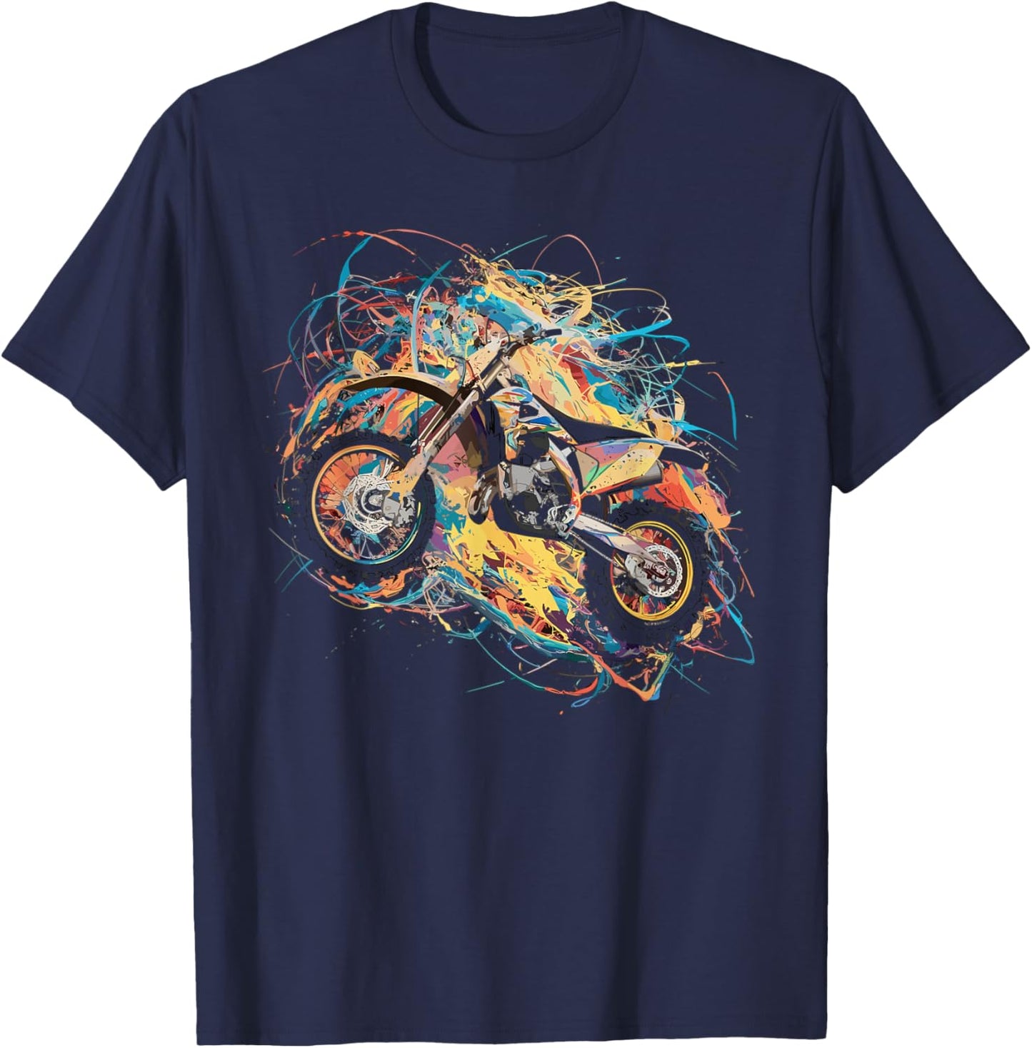 Graphic Dirt Bike T-Shirt - T-Shirt | Navy