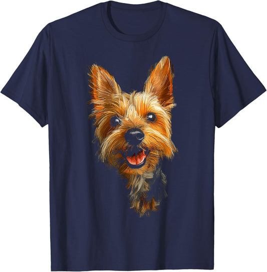 Silky Terrier Dog Motif Pet Illustration Silky Terrier T-Shirt - T-Shirt | Navy