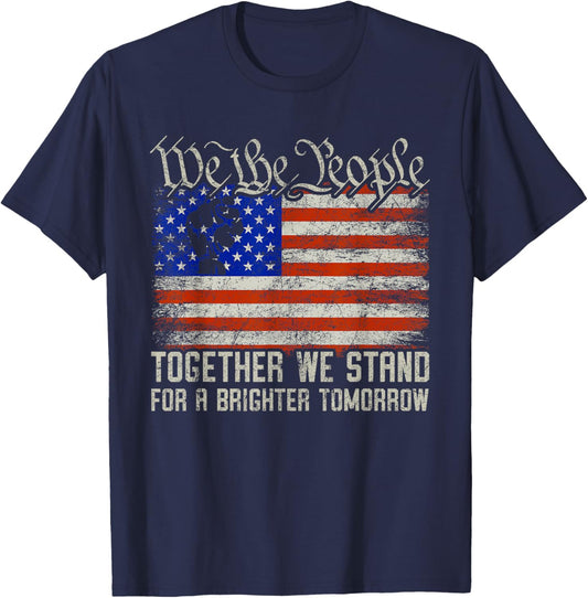 We The People American Flag Patriotic Together We Stand T-Shirt - T-Shirt | Navy
