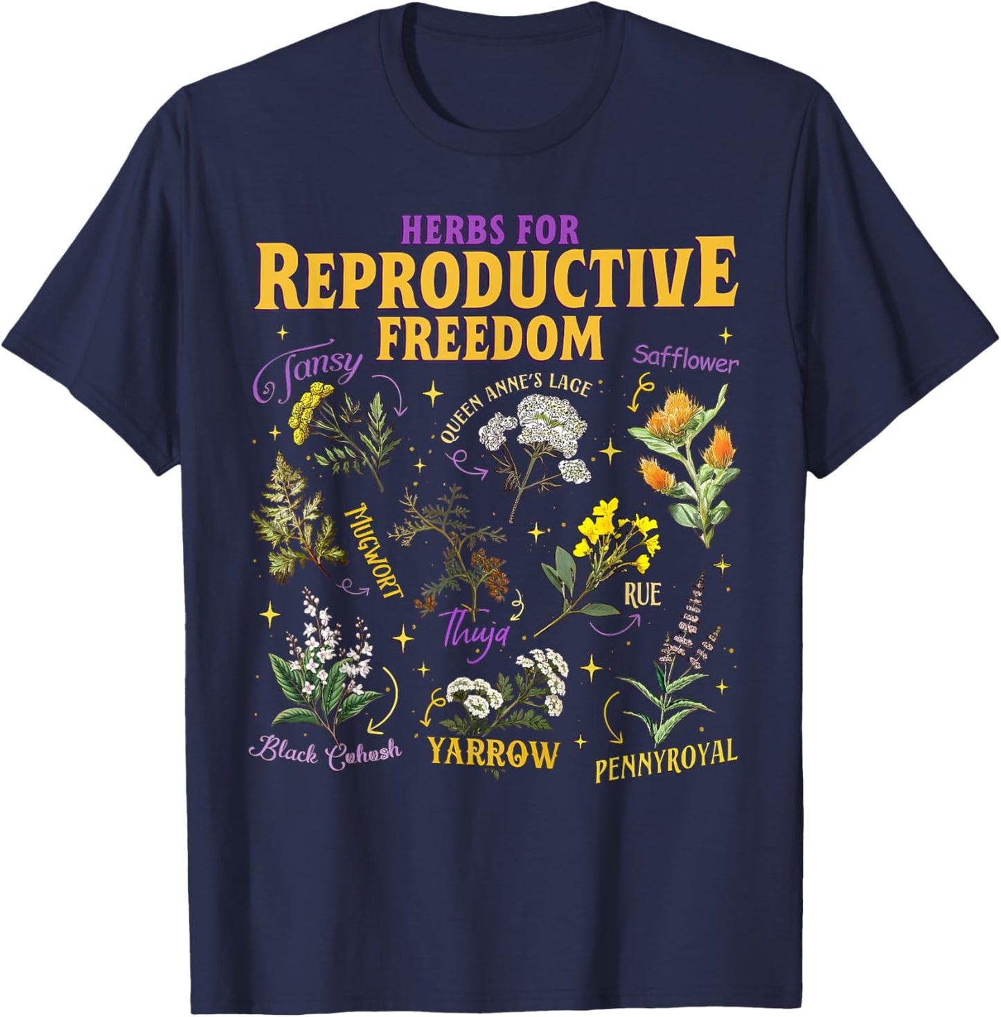 Herbs For Reproductive Freedom Reproductive Rights Herbs T-Shirt - T-Shirt | Navy