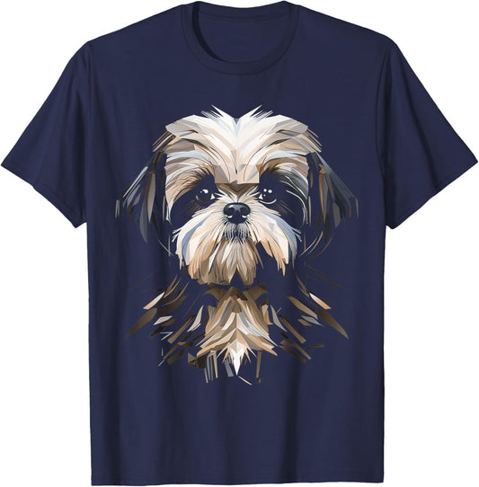 Shih Tzu Motif Pet Art Dog Shih Tzu Men Women Kids T-Shirt - T-Shirt | Navy