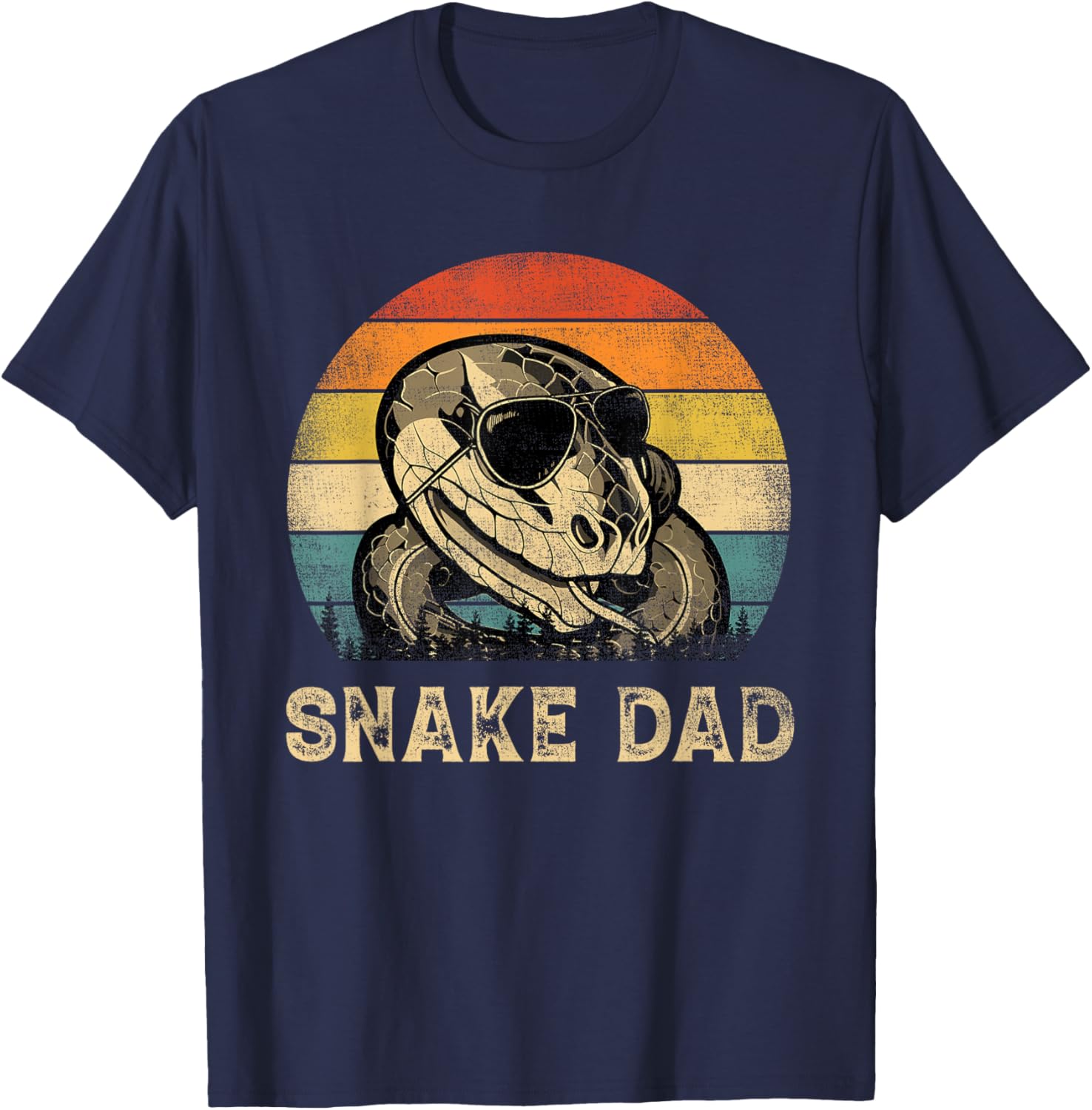 Vintage Snake Dad Snake Lovers Daddy Father's Day T-Shirt - T-Shirt | Navy