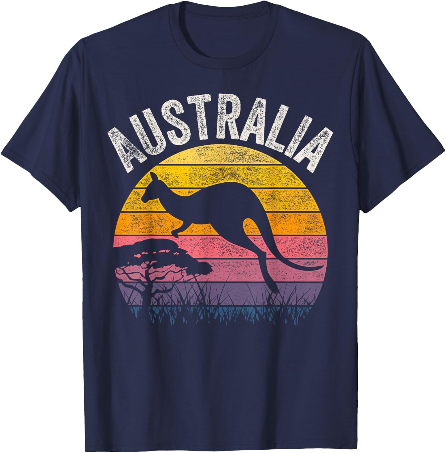 Australia Day Shirt Funny Australian Kangaroo Vintage T-Shirt - T-Shirt | Navy