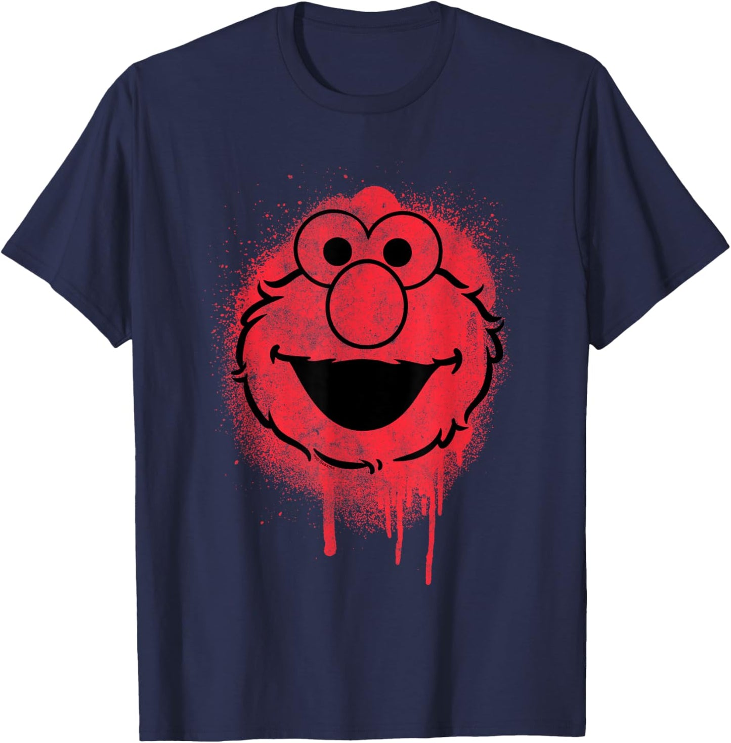 Sesame Street Elmo Graffiti Spray Face Halloween Costume T-Shirt - T-Shirt | Navy