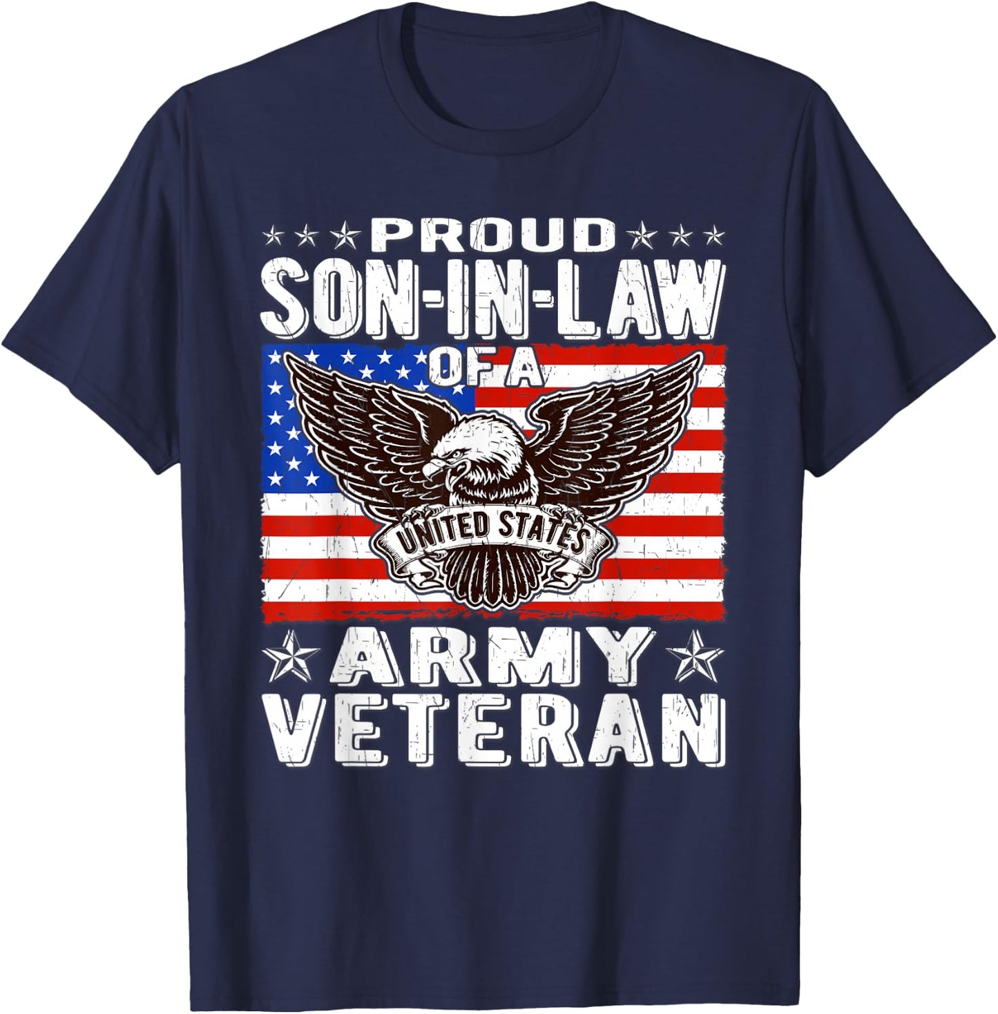 Proud Son-In-Law Of US Army Veteran Patriotic Military Gifts T-Shirt - T-Shirt | Navy