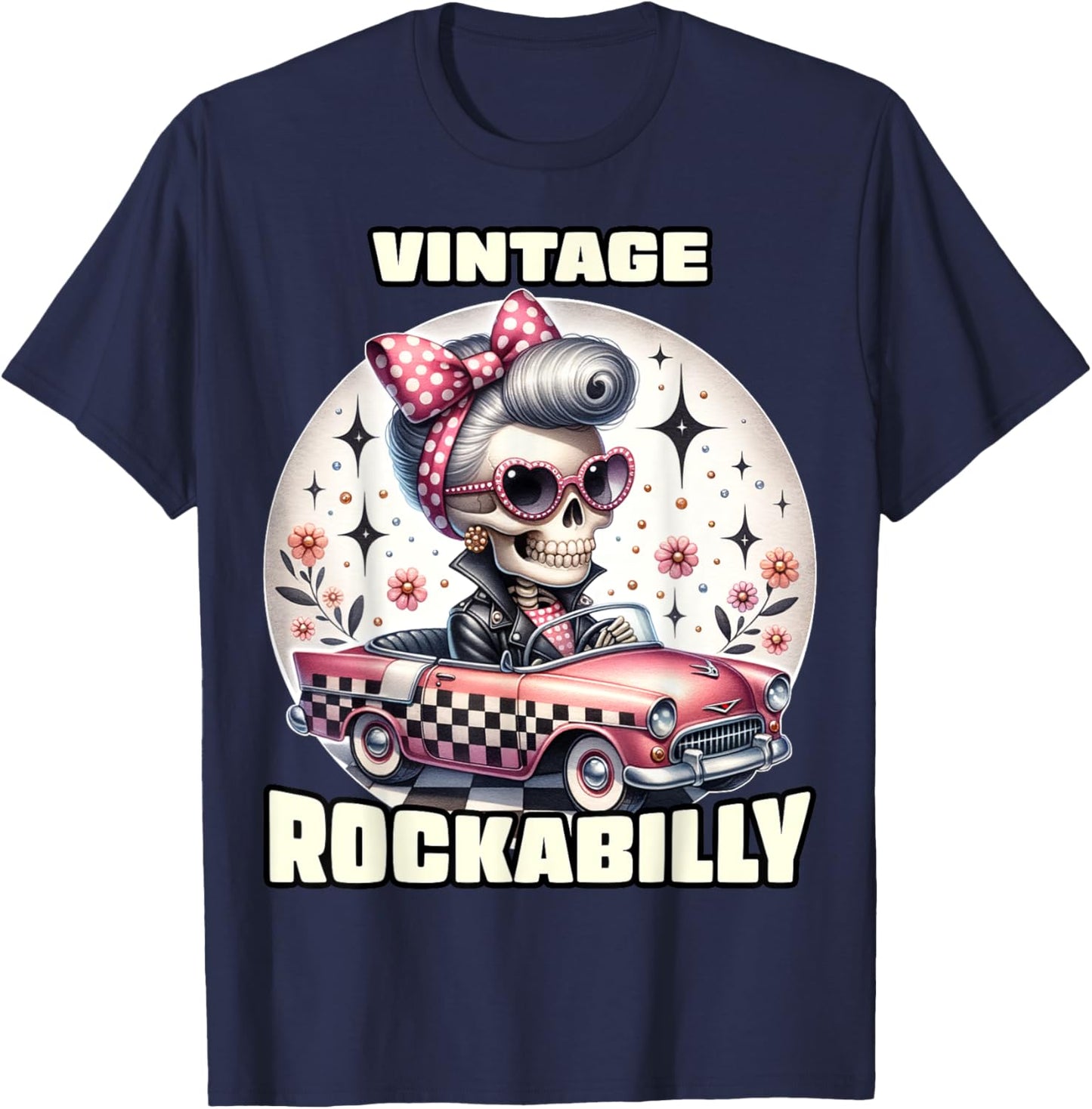 Vintage Rockabilly 50s Sock Hop Dance Doo Wop 1950s Art T-Shirt - T-Shirt | Navy