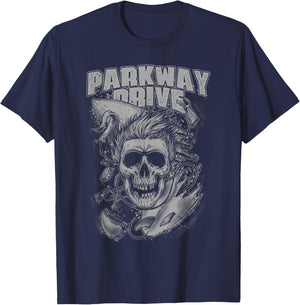 Parkway Drive – Offizieller Merchandise-Artikel – Surfer Skull – Schwarz T-Shirt - T-Shirt | Navy