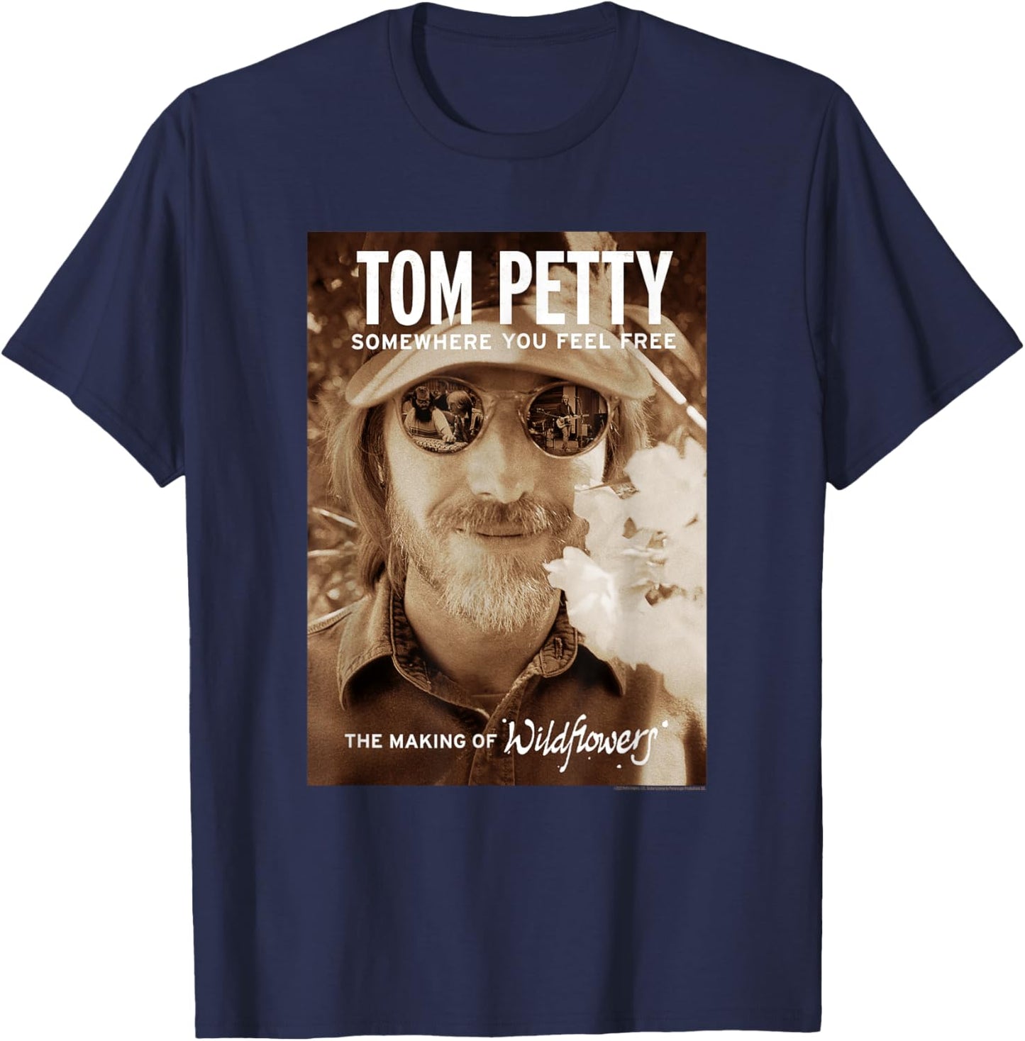 Tom Petty Somewhere You Feel Free The Making of Wildflowers T-Shirt - T-Shirt | Navy