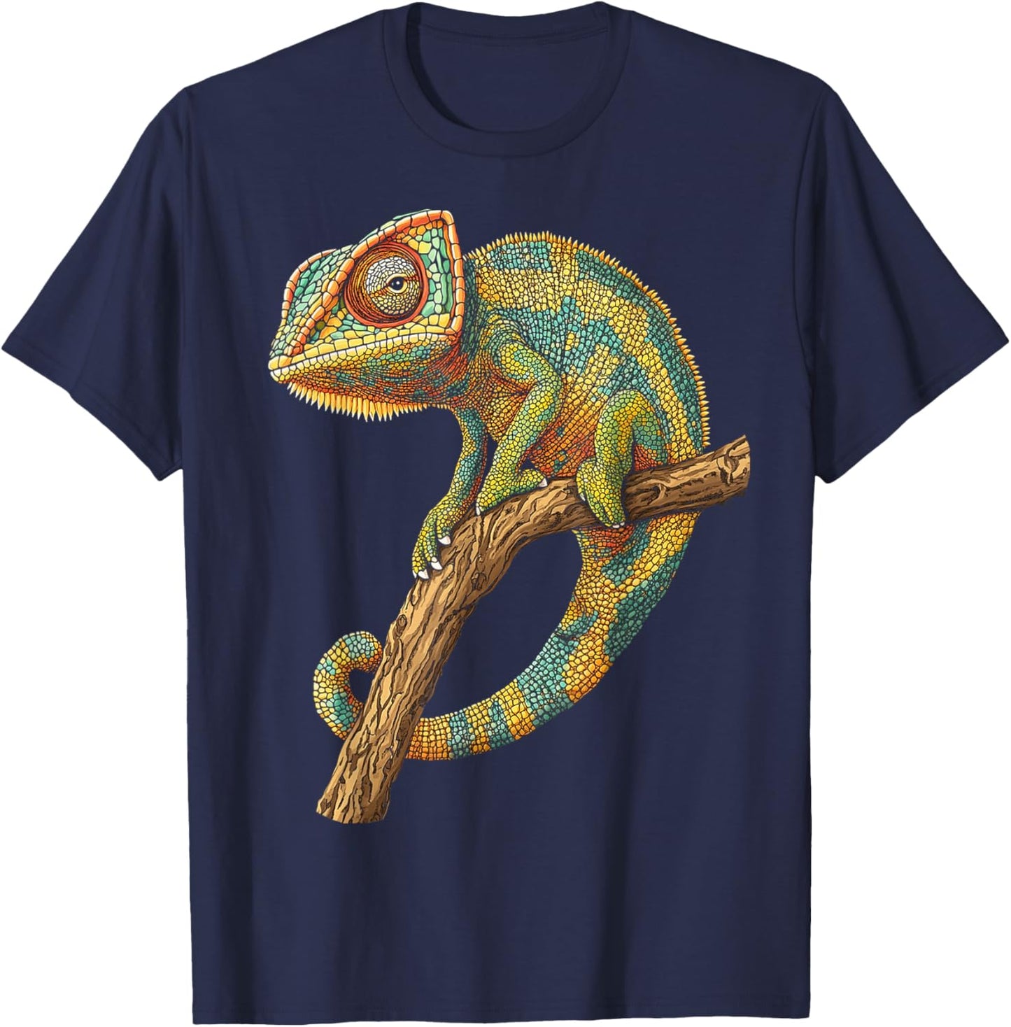 Chameleon Animal Motif Artwork Chameleon T-Shirt - T-Shirt | Navy
