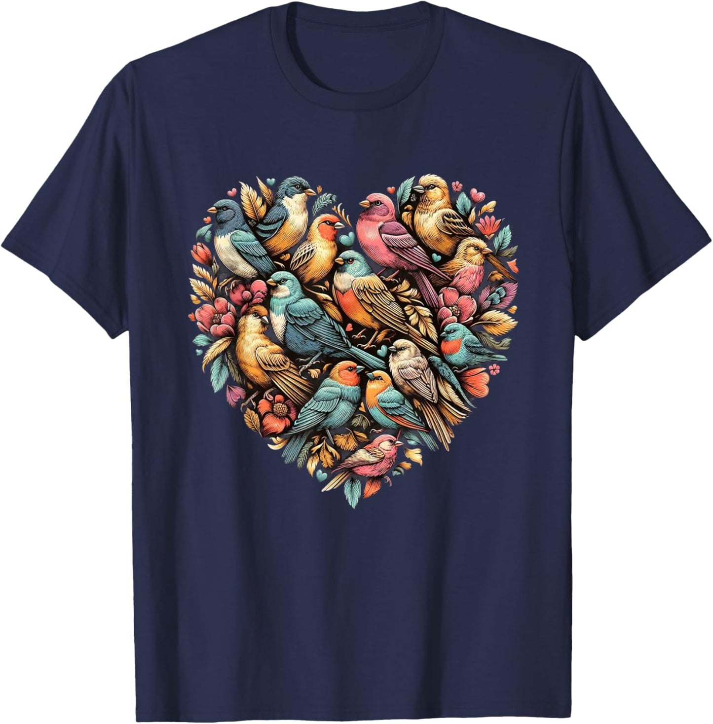 Birds Love Bird watching Birder Nerd Wildlife Birdwatcher T-Shirt - T-Shirt | Navy