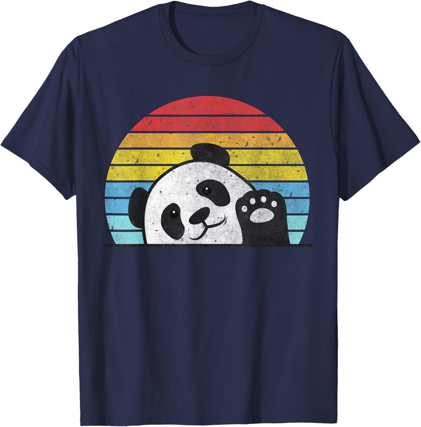 Retro Panda Cute Panda Bear Vintage Zookeeper Zoo Family Fan T-Shirt - T-Shirt | Navy