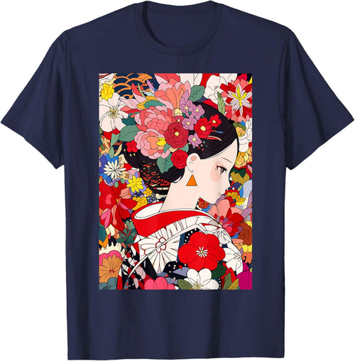 Japanese Flower Kimono Girl Cute Kawaii Anime Art