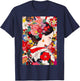 Japanese Flower Kimono Girl Cute Kawaii Anime Art T-Shirt - T-Shirt | Navy