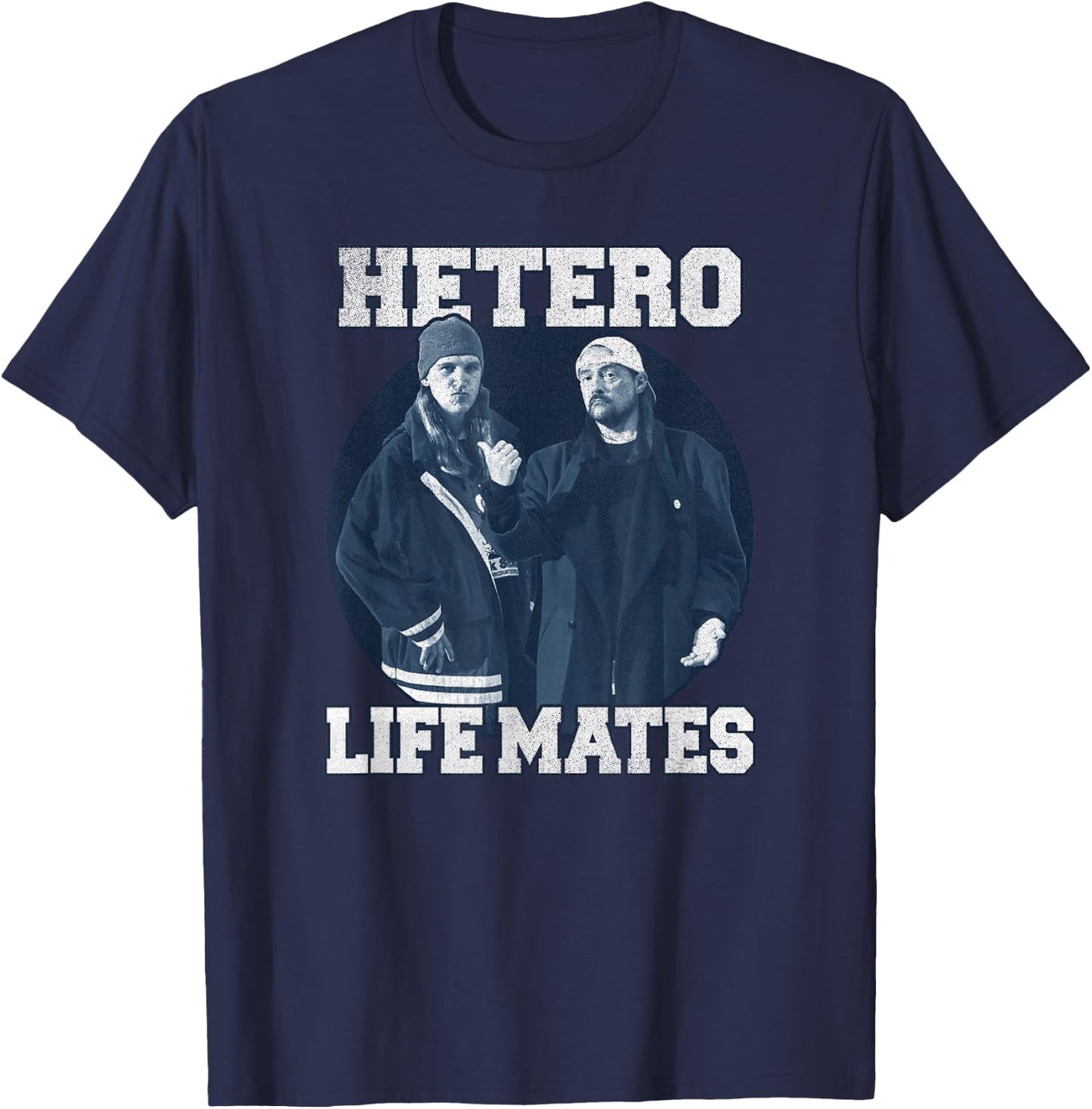 Clerks III Jay and Silent Bob Hetero Life-Mates Collegiate T-Shirt - T-Shirt | Navy