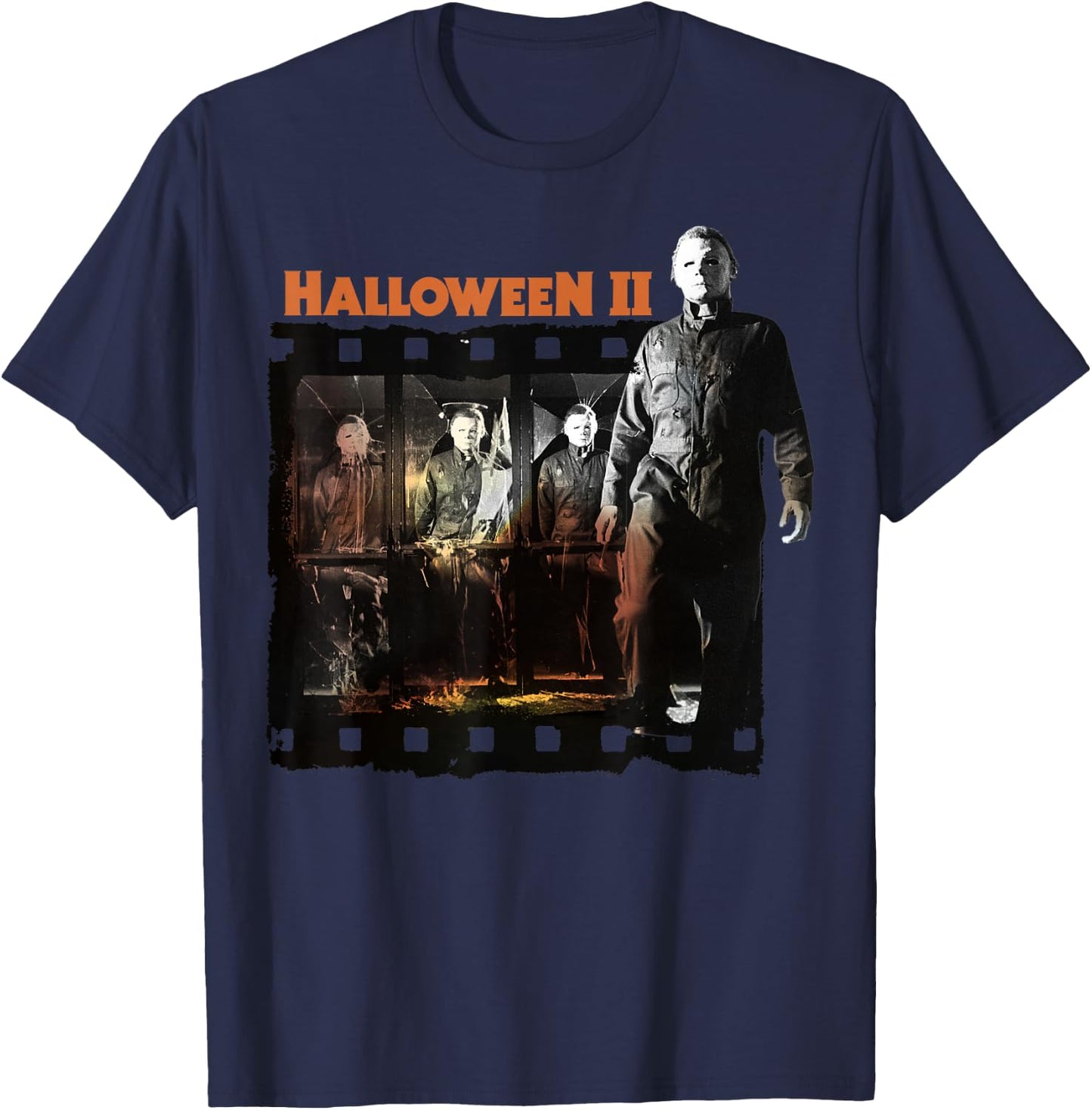 Halloween 2 Michael Myers Film Strip Poster T-Shirt - T-Shirt | Navy