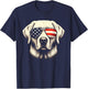 Labrador American Flag Sunglasses 4th of July Patriotic Dog T-Shirt - T-Shirt | Navy