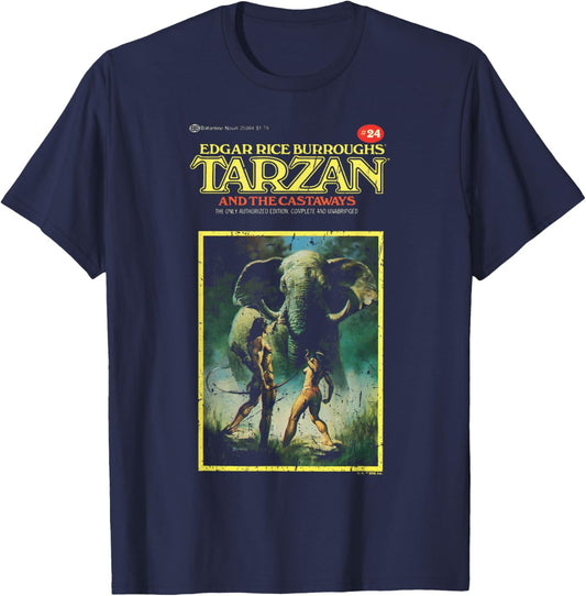 Tarzan And The Castaways Book Cover Art T-Shirt - T-Shirt | Navy
