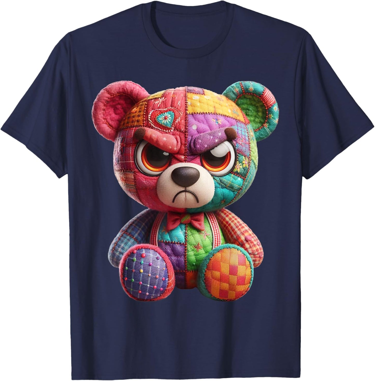 angry teddy bear print, A very grumpy hug T-Shirt - T-Shirt | Navy
