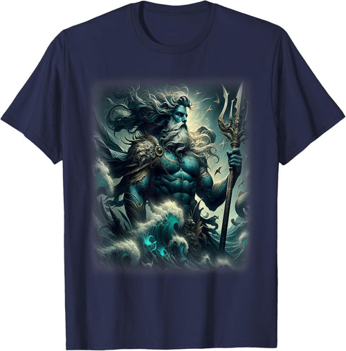 Poseidon Trident Shirt Lord of the Sea Ancient Greek God Art