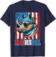Rhino Wearing US Flag Costume Independence July 4th MERICA Women Men T-Shirt - T-Shirt | Navy