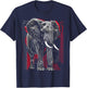 Elephant Geometric Abstract Animal Drawing Art Elephant T-Shirt - T-Shirt | Navy