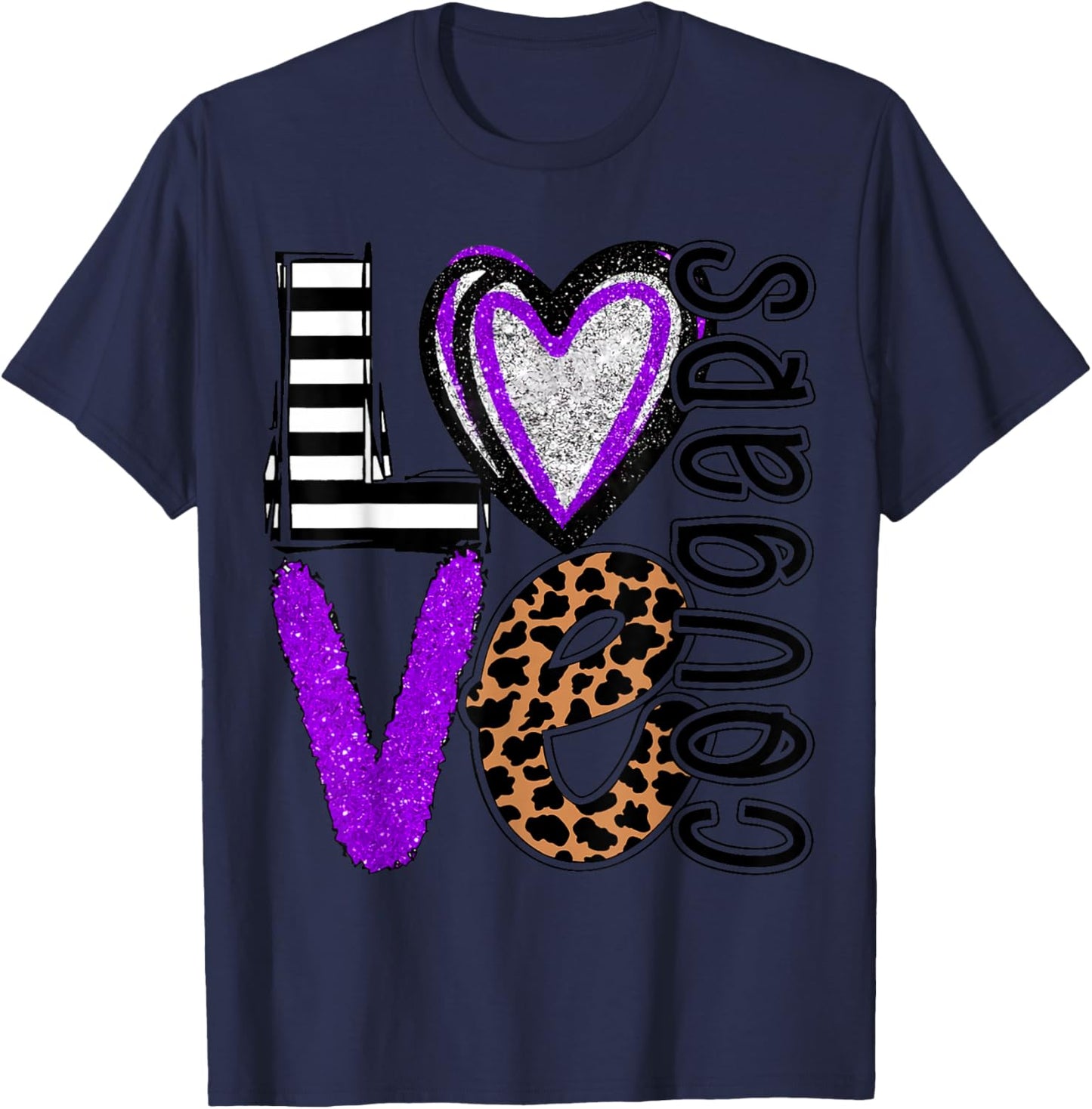 Go Cougars - School Mascot - Football T-Shirt - T-Shirt | Navy