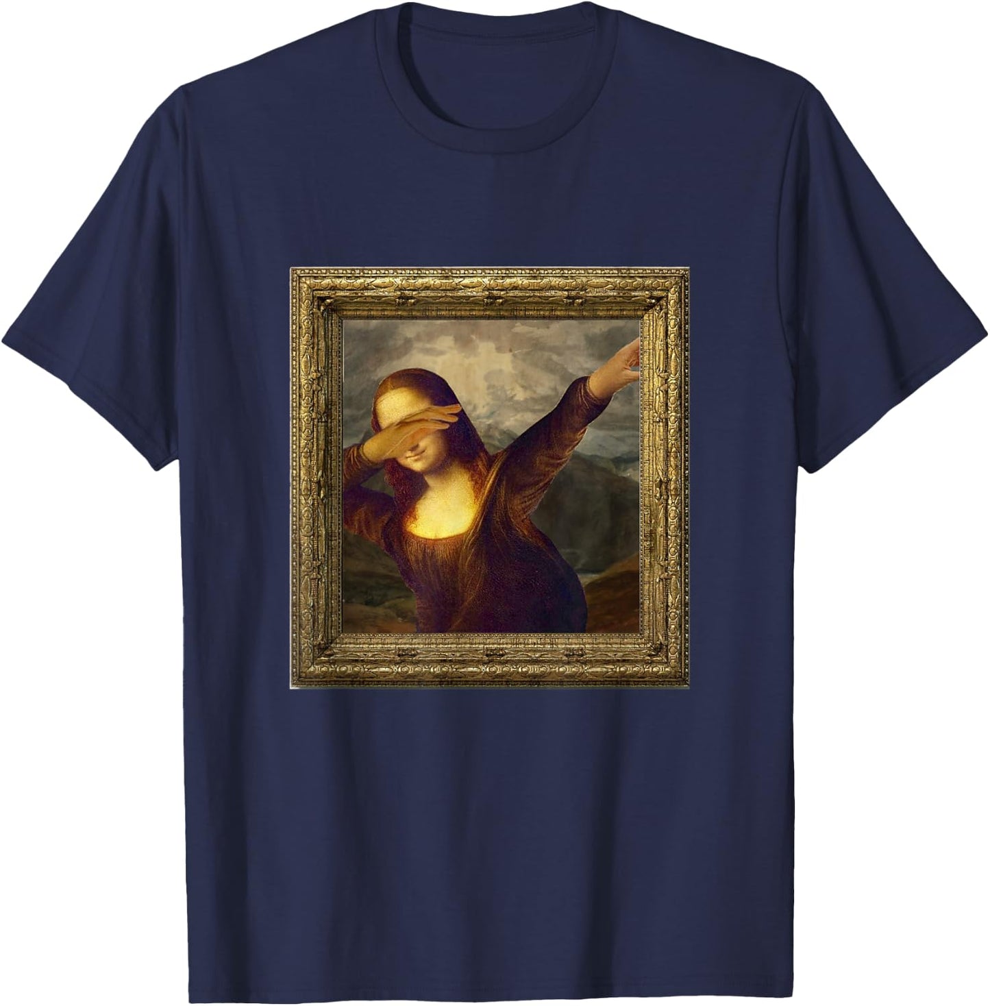 Mona Lisa Dabbing T-Shirt - T-Shirt | Navy