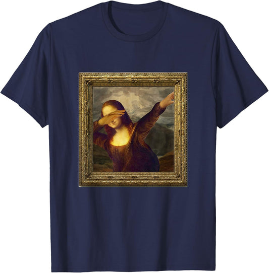 Mona Lisa Dabbing T-Shirt - T-Shirt | Navy