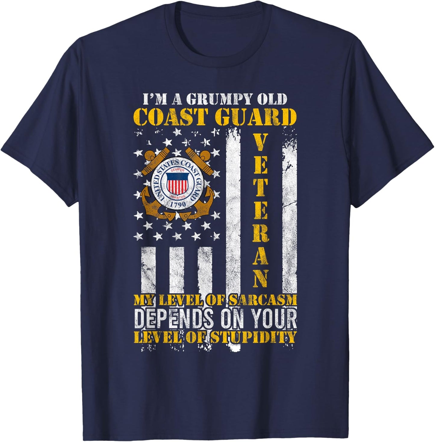 I'm a Grumpy Old Coast Guard Veteran Gift a Veteran Small T-Shirt - T-Shirt | Navy