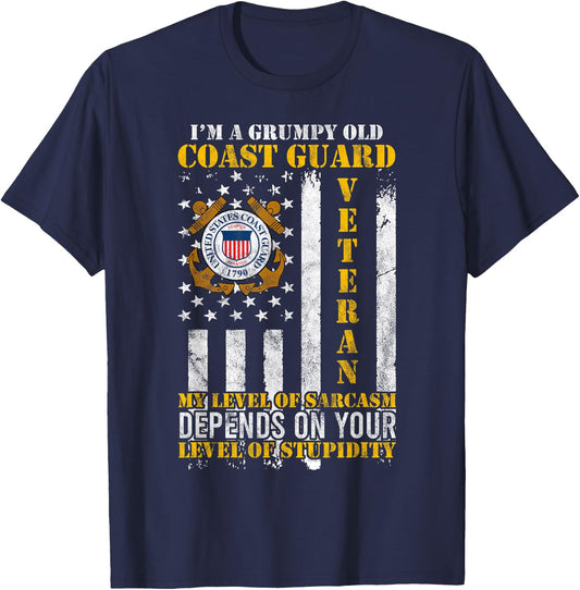 I'm a Grumpy Old Coast Guard Veteran Gift a Veteran Small T-Shirt - T-Shirt | Navy