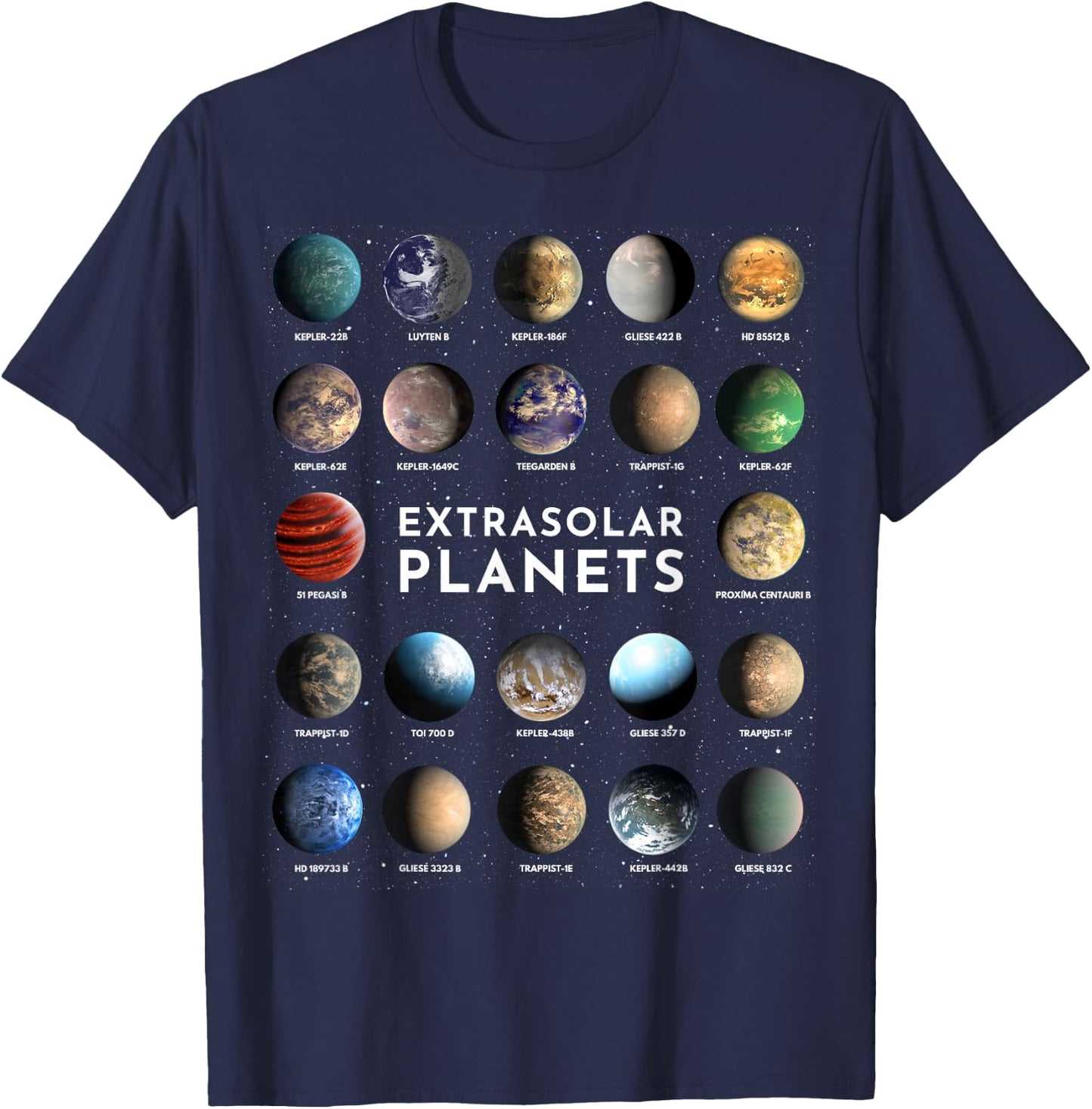 Exoplanet Extrasolar Planet Astronomy Space Astrophysics T-Shirt - T-Shirt | Navy