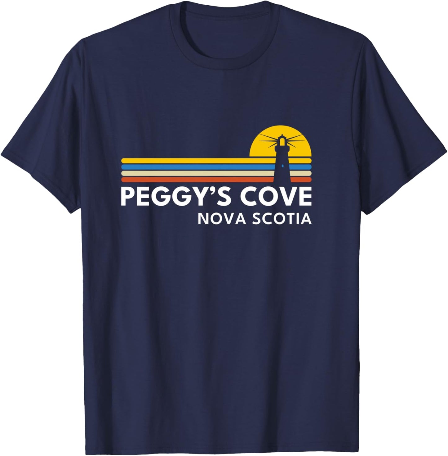 Peggy's Cove Nova Scotia Lighthouse Vintage Retro Souvenirs T-Shirt - T-Shirt | Navy