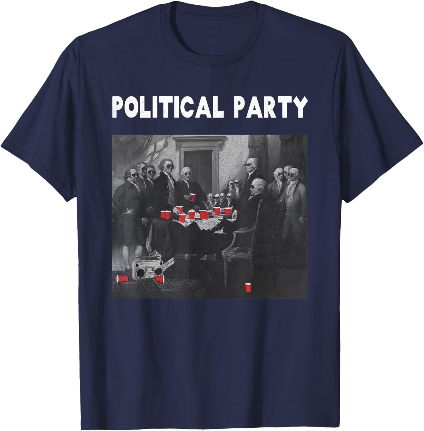 Funny Political Party Beer Drinkers Founding Fathers T-Shirt - T-Shirt | Navy