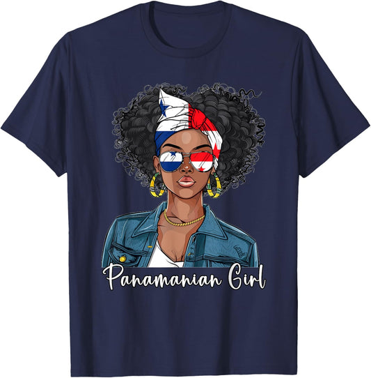 Panamanian Flag Souvenirs Woman Uniform Dress Girl Panama T-Shirt - T-Shirt | Navy