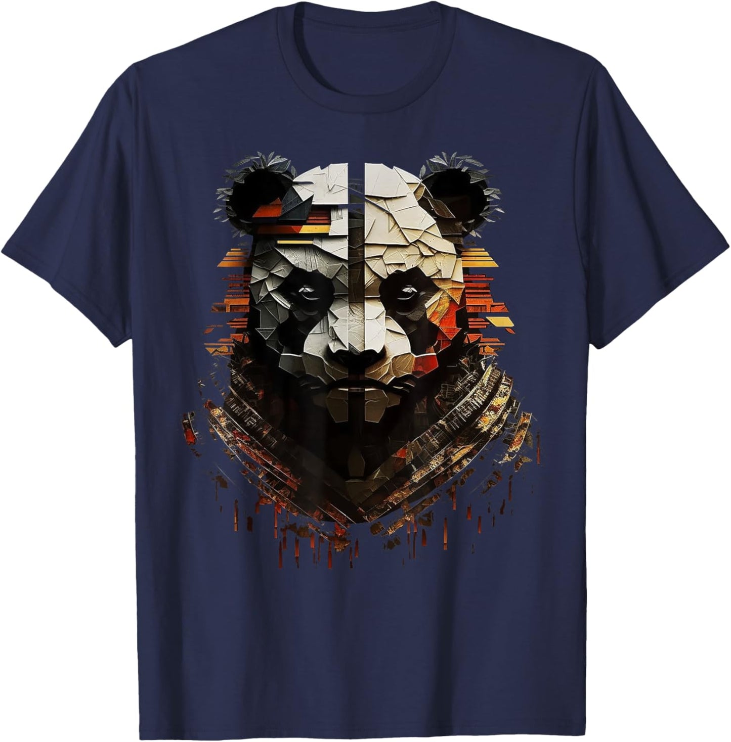 Panda Fantasy Animal Print Art Animal Lover Panda T-Shirt - T-Shirt | Navy