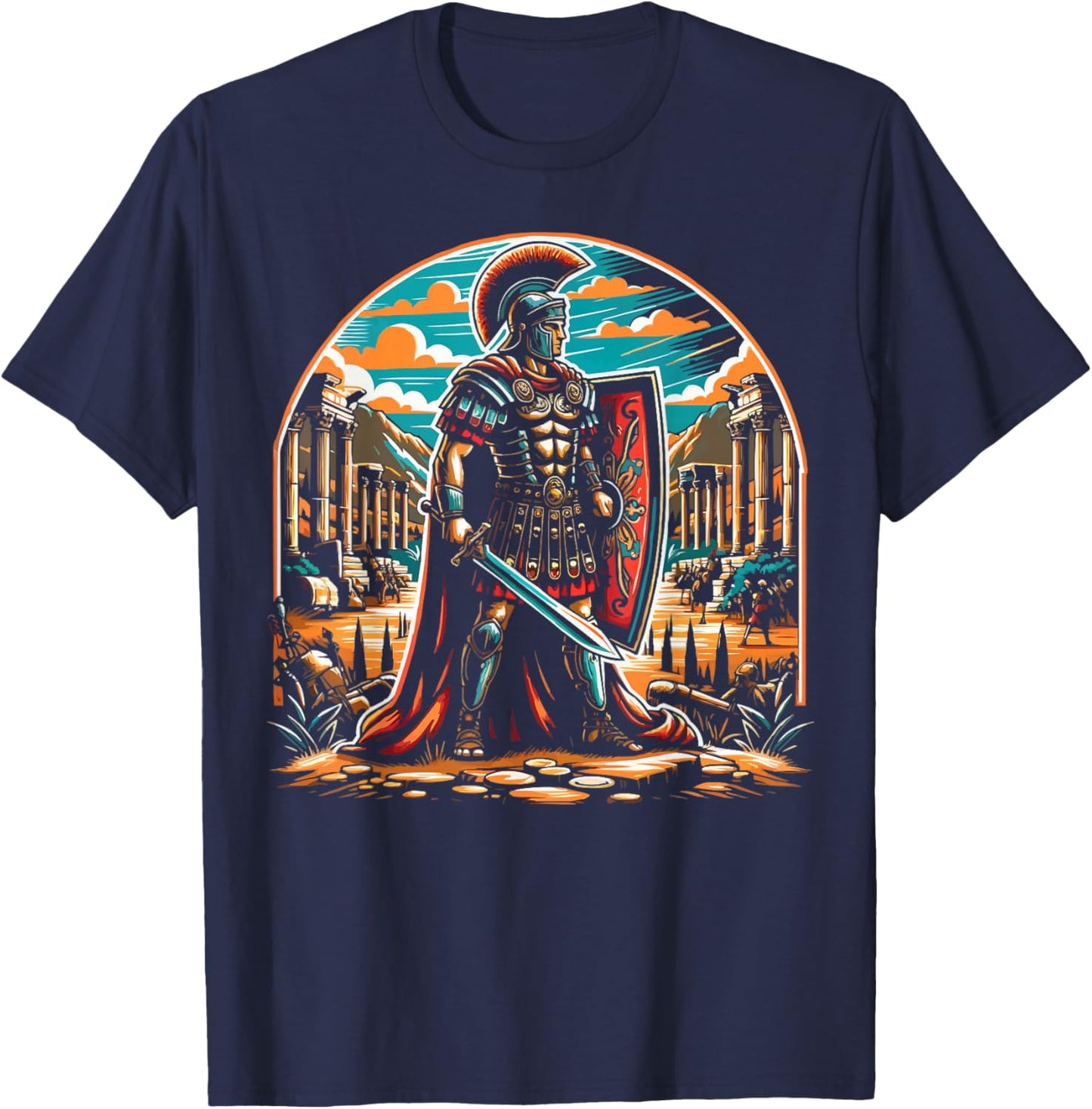 Roman Legionnaires Gladiator Ancient Rome Roman Empire T-Shirt - T-Shirt | Navy