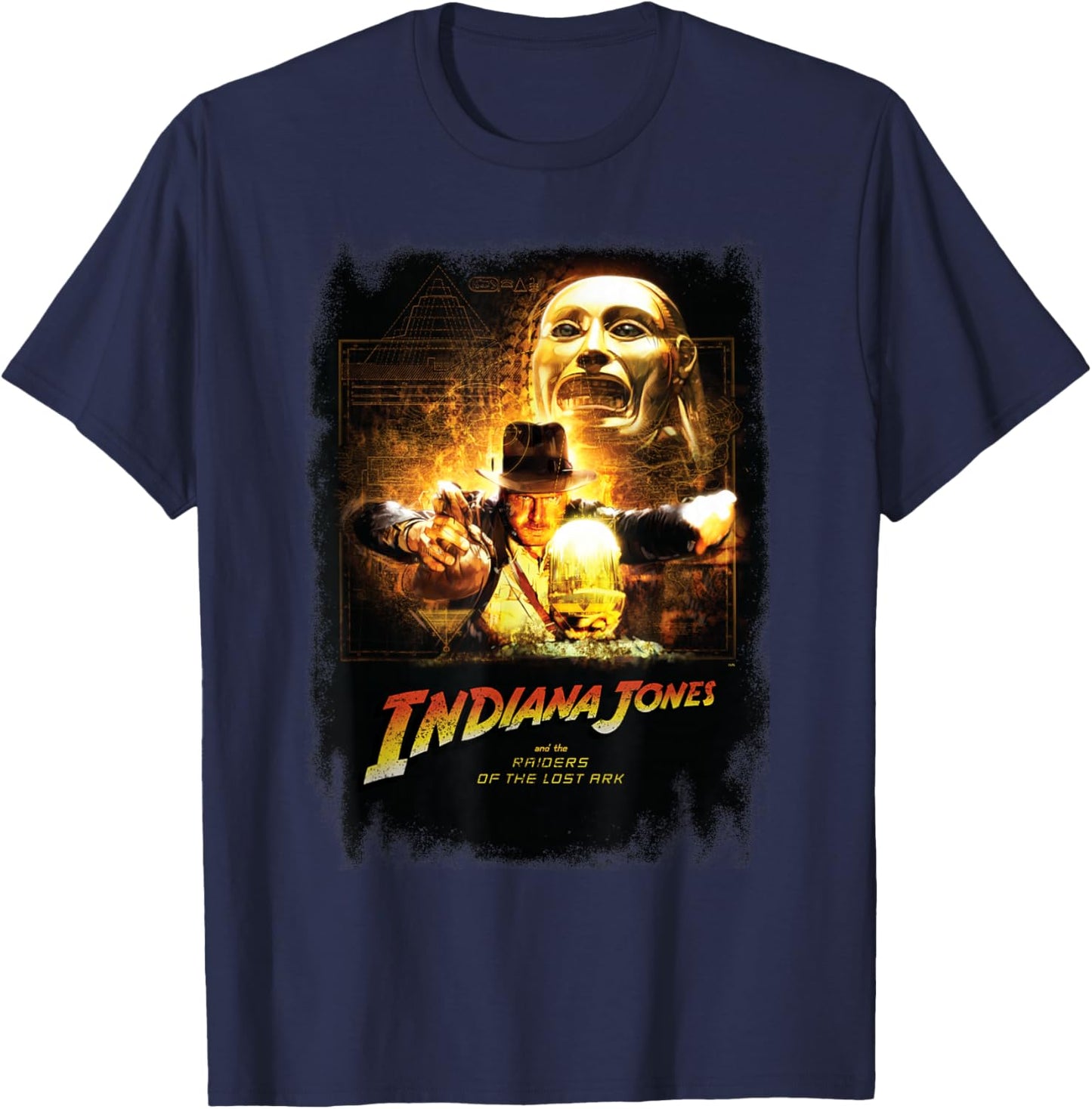 Lucasfilm Indiana Jones Raiders of The Lost Ark Idol Scene T-Shirt - T-Shirt | Navy