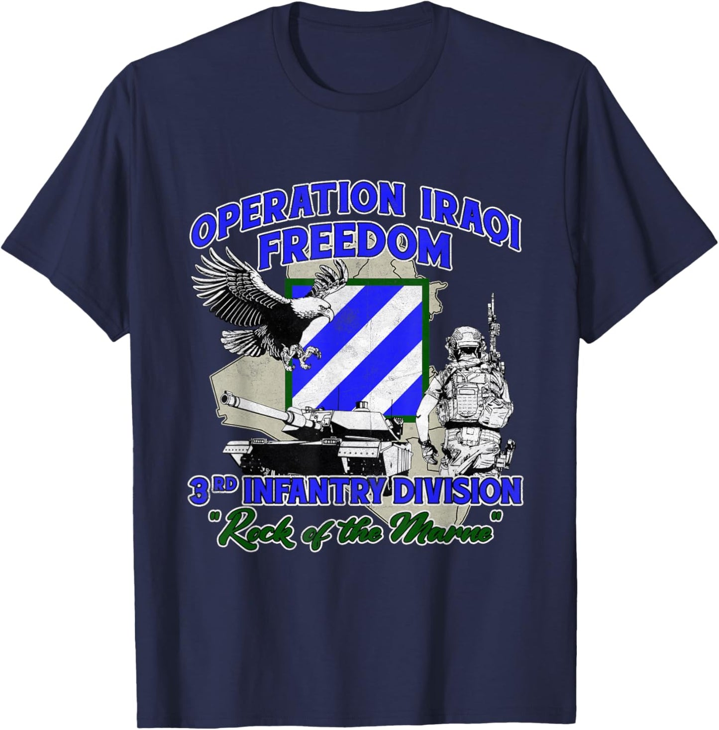 3rd Infantry Division - Operation Iraqi Freedom OIF Veteran T-Shirt - T-Shirt | Navy