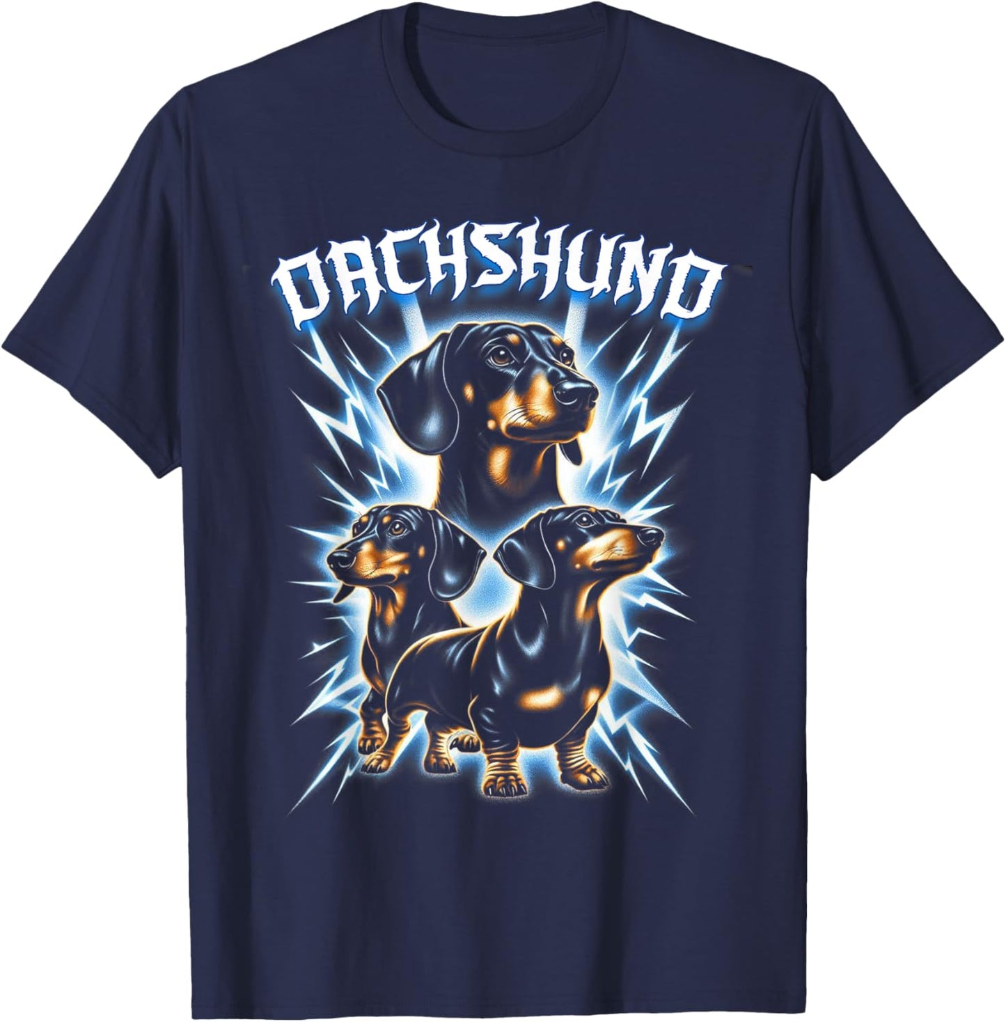 Dachshund Heavy Metal Weiner Weenie Dog Lover Rock And Roll Men Women Kids T-Shirt - T-Shirt | Navy