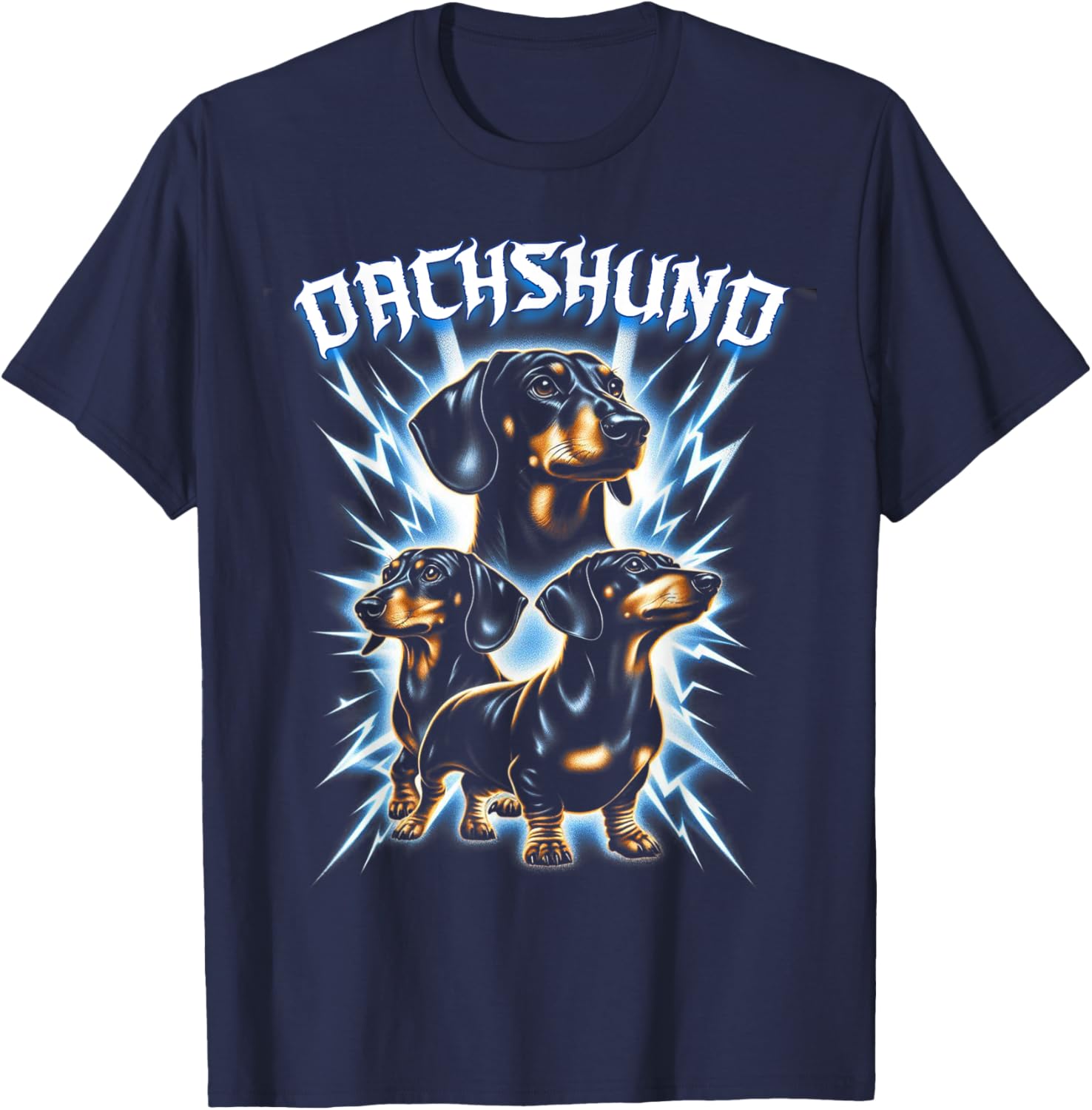 Dachshund Heavy Metal Weiner Weenie Dog Lover Rock And Roll Men Women Kids T-Shirt - T-Shirt | Navy