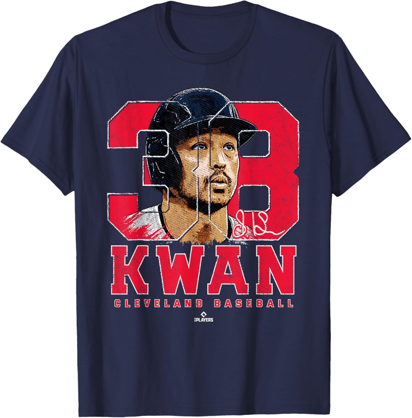 Silhouette Steven Kwan Cleveland MLBPA T-Shirt - T-Shirt | Navy