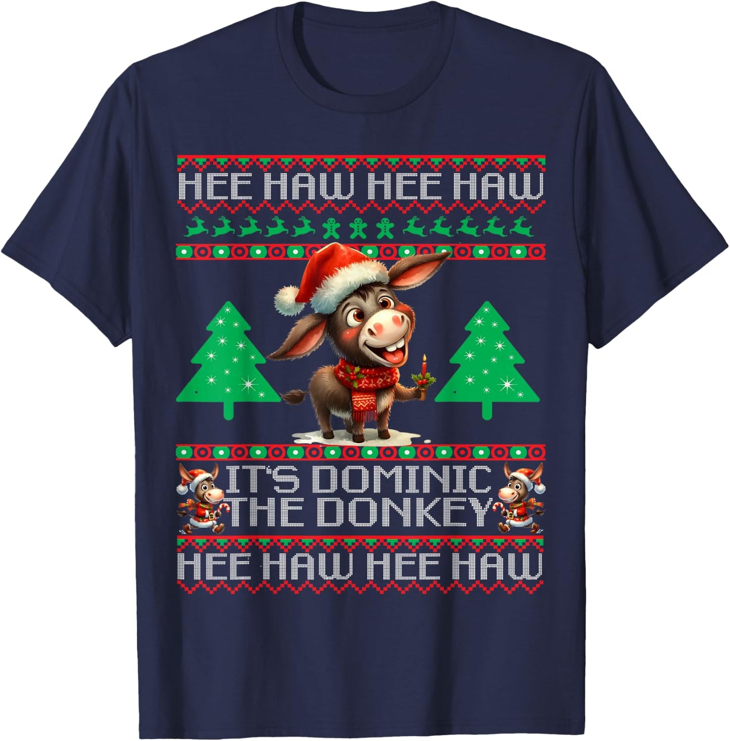Funny Christmas Italian Christmas Donkey Dominic The Donkey T-Shirt - T-Shirt | Navy