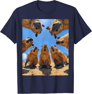 Funny Graphic Capybara T-Shirt - T-Shirt | Navy