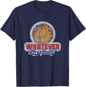 Garfield Whatever Vintage Distressed Lock Up T-Shirt - T-Shirt | Navy