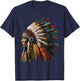 Native American Indian Headdress Graphic Women T-Shirt - T-Shirt | Navy