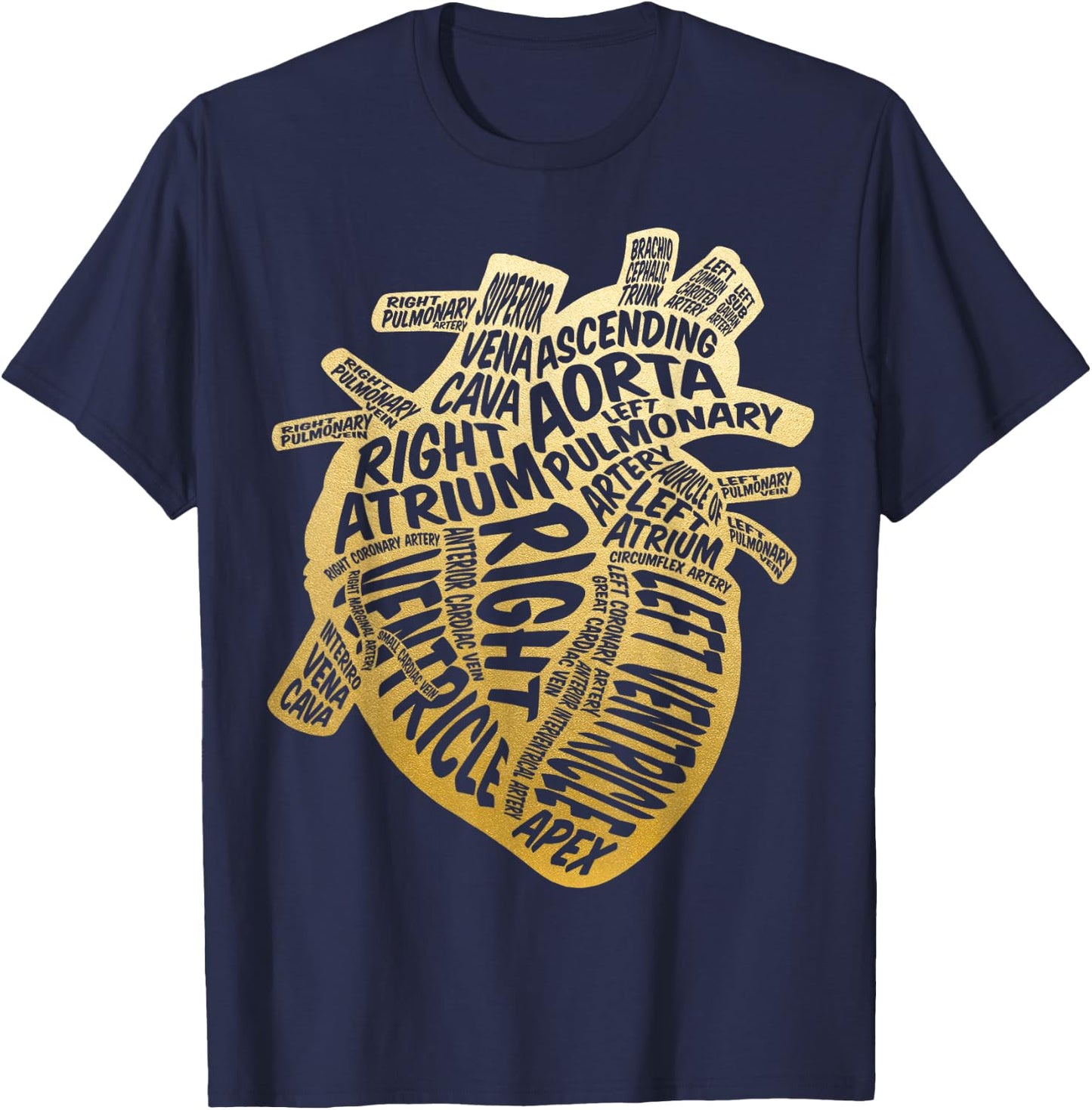 Cardiac Stethoscope Anatomical Heart Cardiac Nurse T-Shirt - T-Shirt | Navy