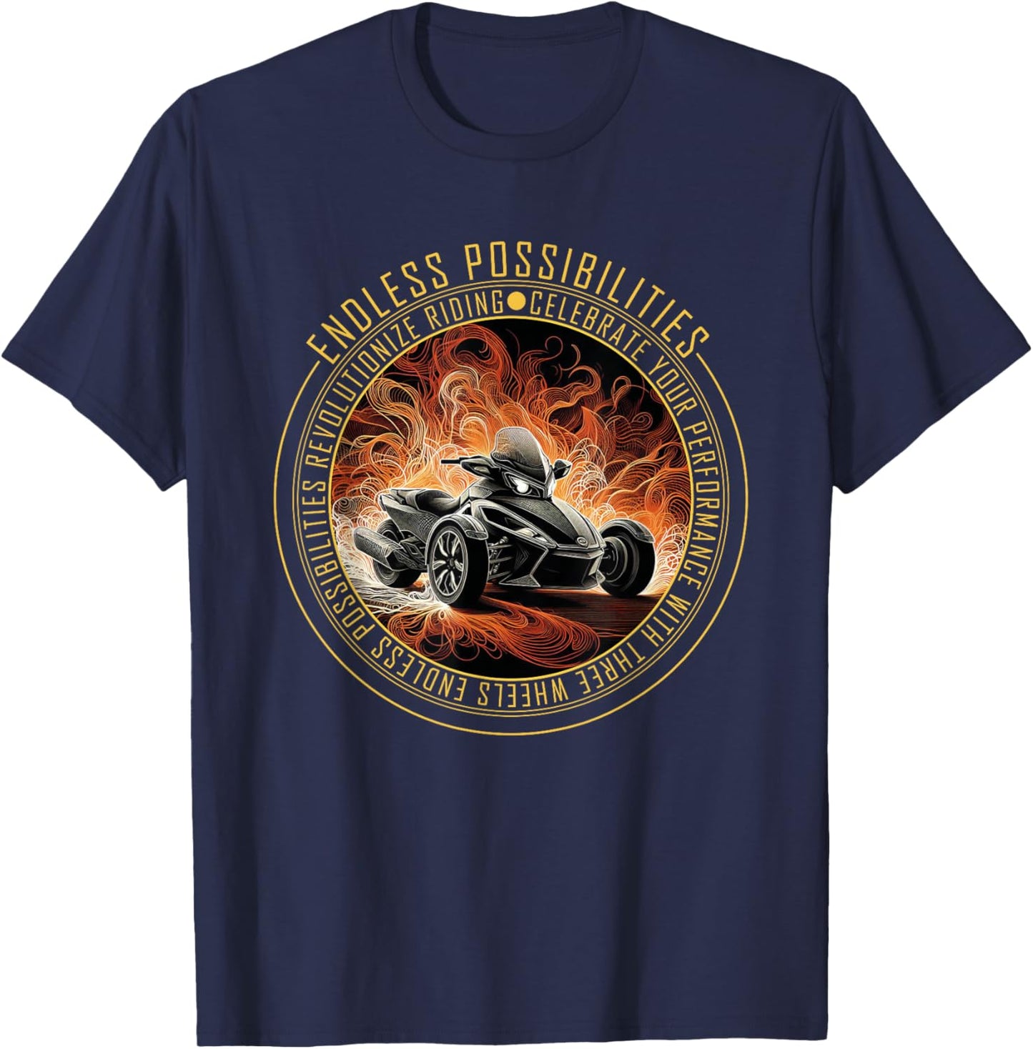 Triker Motorcycle Three-Wheel T-Shirt - T-Shirt | Navy
